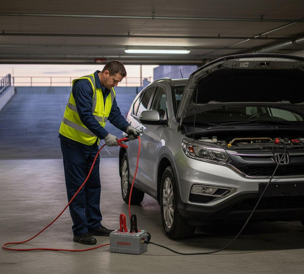 باتری به باتری رنو در شهرک غرب و گیشا با رعایت اصول ایمنی