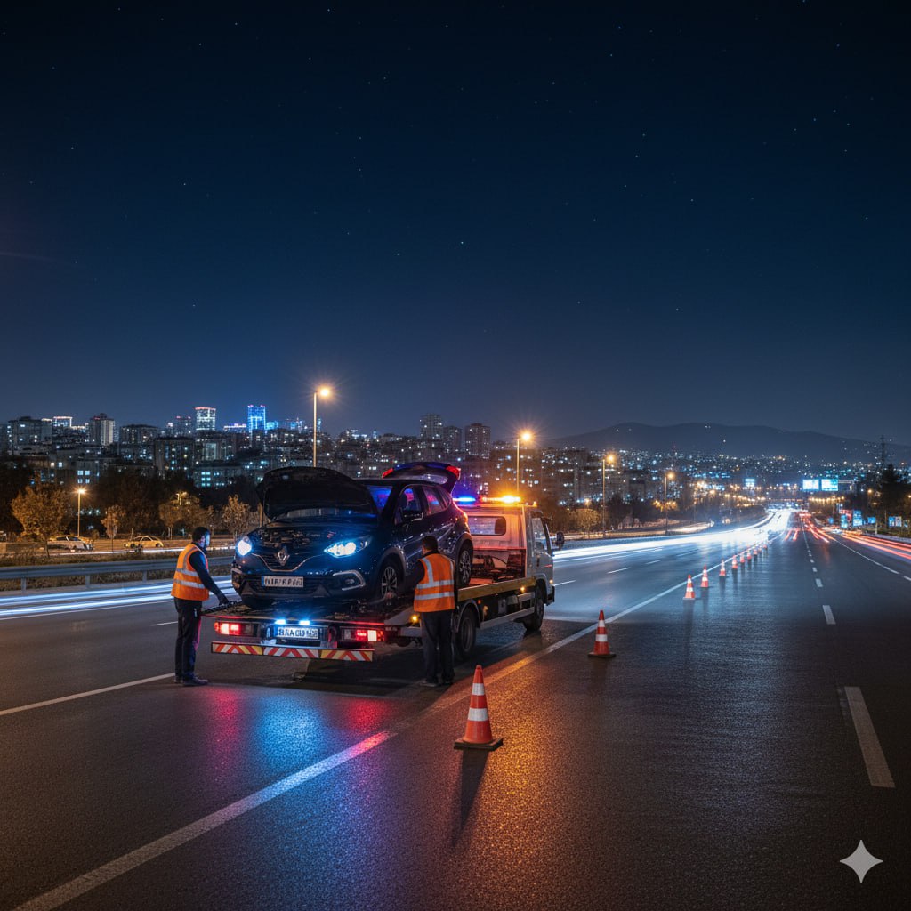 امداد کپچر در شمال تهران در شب با خودروبر تخت و ایمن‌سازی صحنه