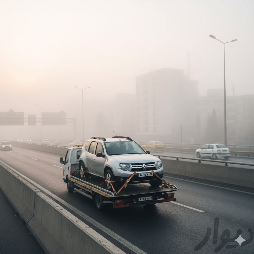 داستر روی خودروبر تخت در تهران با مهاربندی استاندارد