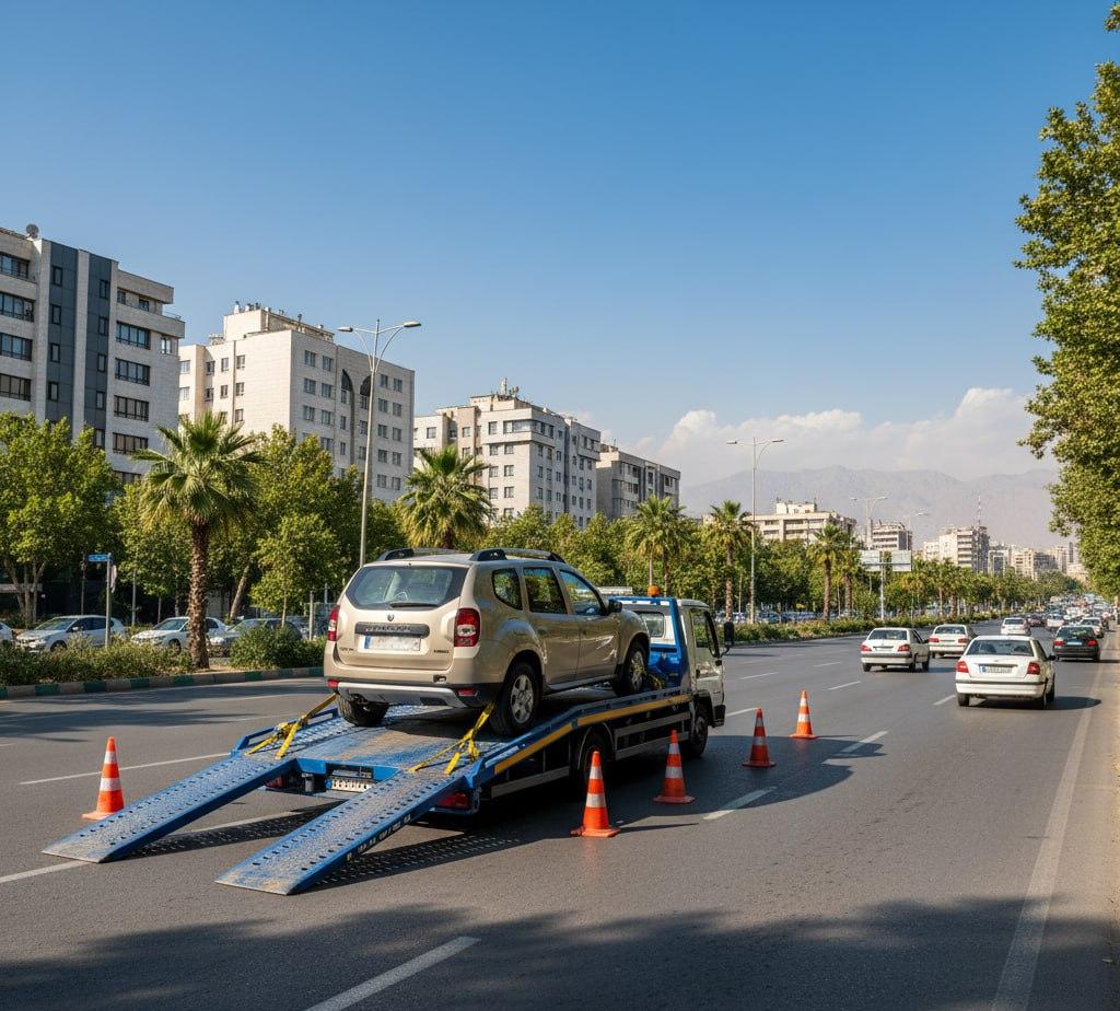 حمل ایمن رنو داستر در سعادتآباد با خودروبر تخت