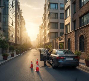 امدادگر در حال باز کردن درب رنو کی‌لس در نیاوران بدون آسیب