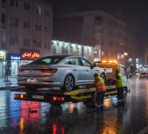 امداد شبانه تالیسمان در جنوب تهران زیر باران با ایمن‌سازی