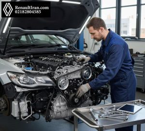 تعویض تسمه تایم رنو همراه با بررسی هرزگرد و واترپمپ