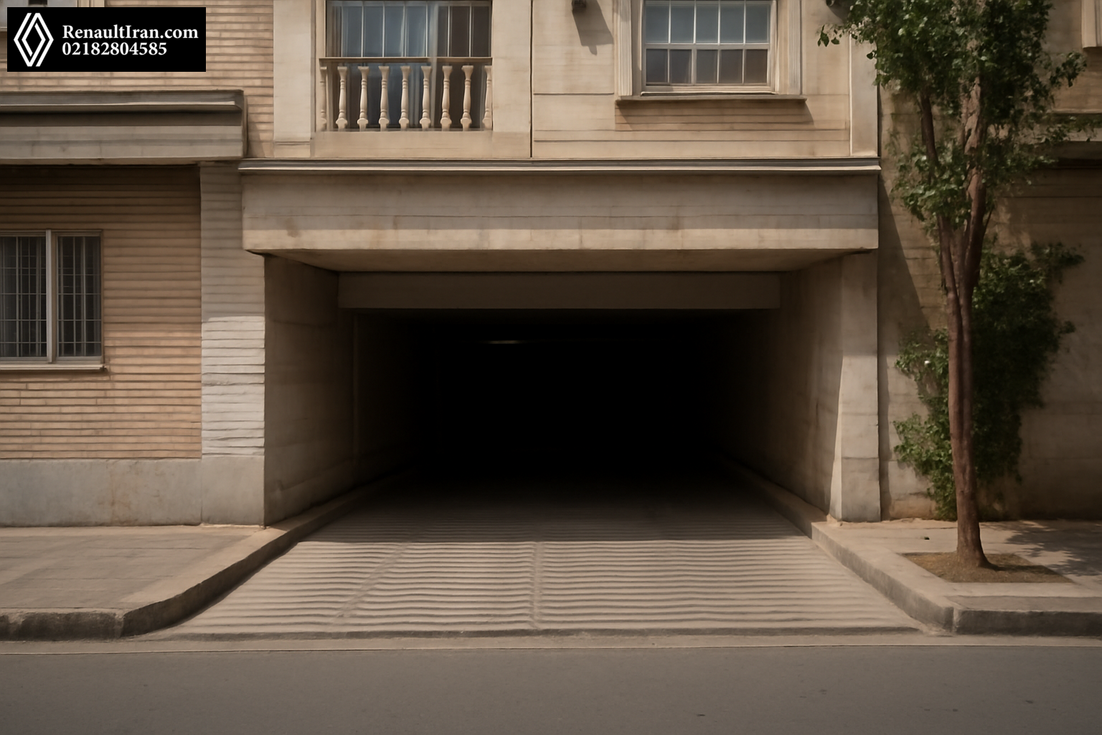 ورودی پارکینگ و تیر سقفی برای توضیح محدودیت دسترسی